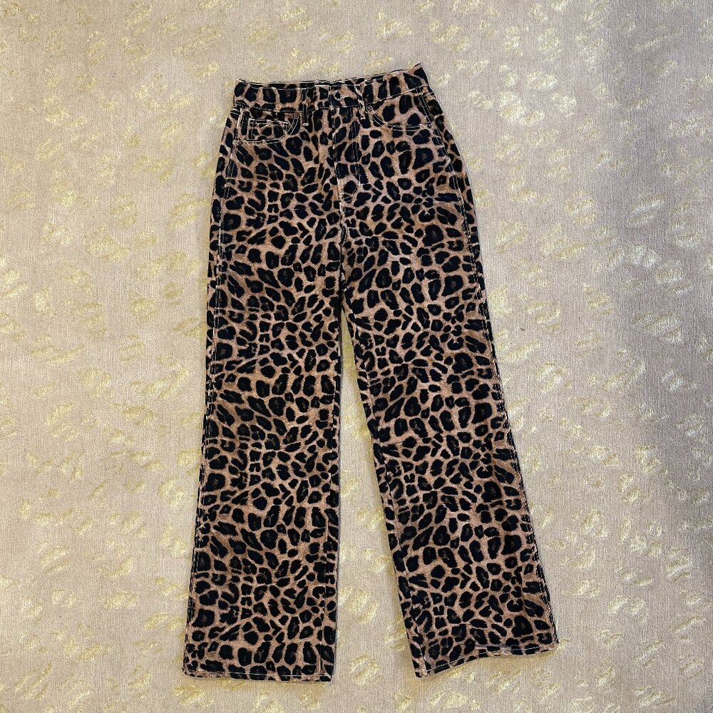 Veronica Beard Taylor Leopard Wide-Leg Jean